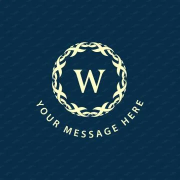 Monogram design elements, graceful template. Calligraphic Elegant line art, W Stock-Illustration