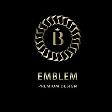 Monogram design elements, graceful template. Elegant line art logo design. B Stock-Illustration