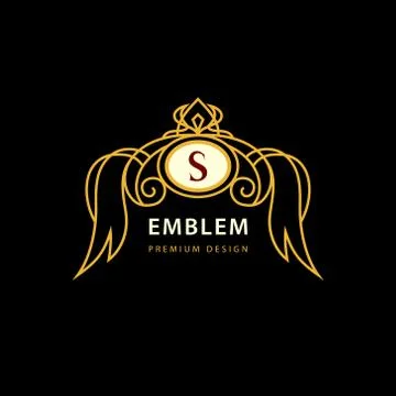 Monogram design elements, graceful template. Elegant line art logo design. S Stock-Illustration
