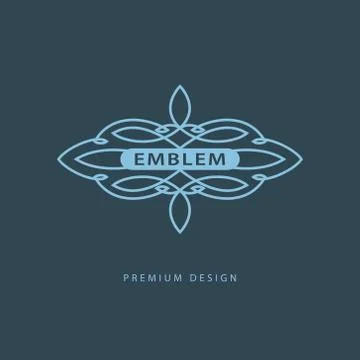 Monogram design elements, graceful template. Elegant line art logo design.   Stock Illustration