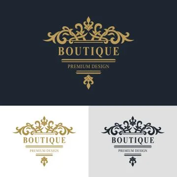 Monogram design elements, graceful template. Calligraphic elegant line art   Stock-Illustration