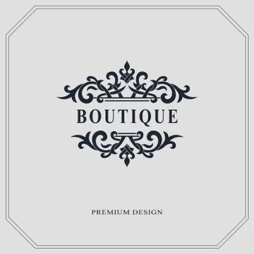 Monogram design elements, graceful template. Calligraphic elegant line art   Stock Illustration