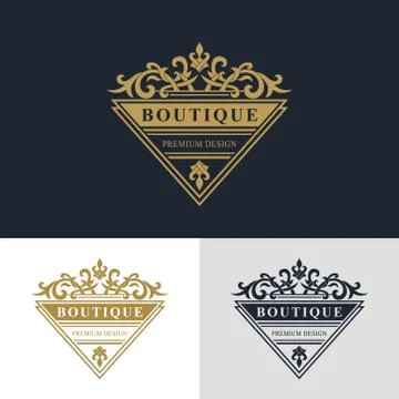 Monogram design elements, graceful template. Calligraphic elegant line art  Stock-Illustration