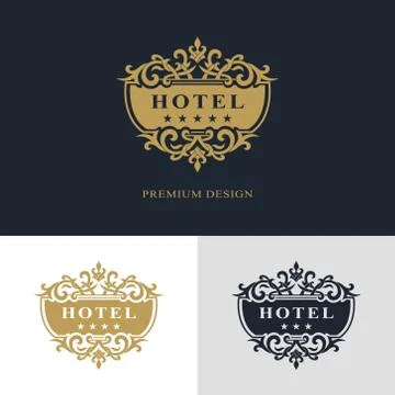 Monogram design elements, graceful template. Calligraphic elegant line logo Illustrazione stock