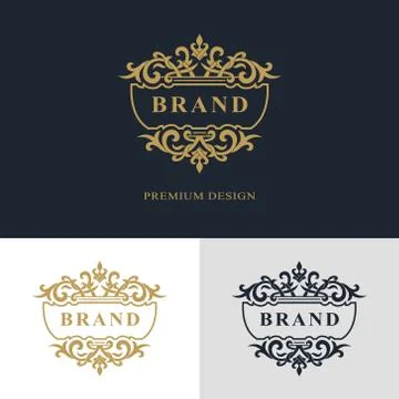 Monogram design elements, graceful template. Calligraphic elegant line logo Stock-Illustration