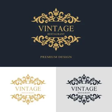 Monogram design elements, graceful template. Calligraphic elegant line logo Stock-Illustration