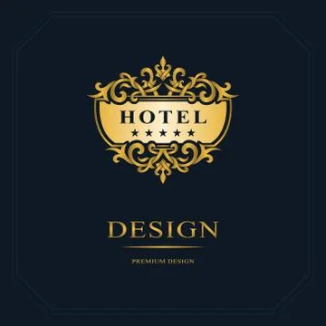 Monogram design elements, graceful template. Calligraphic elegant line art Stock-Illustration