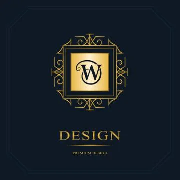 Monogram design elements, graceful template. Calligraphic elegant line art lo Stock Illustration