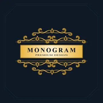 Monogram design elements, graceful template. Calligraphic elegant line art   Stock Illustration