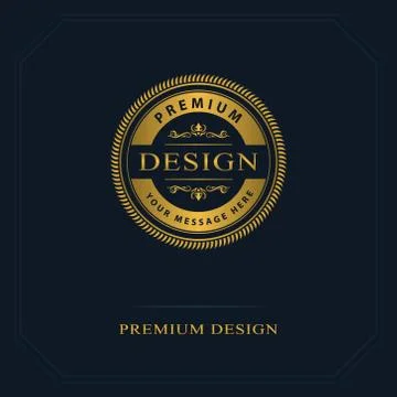 Monogram design elements, graceful template. Calligraphic elegant line art   Stock-Illustration