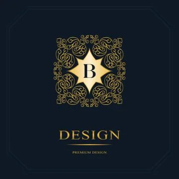 Monogram design elements, graceful template. Calligraphic elegant line art  Stock-Illustration