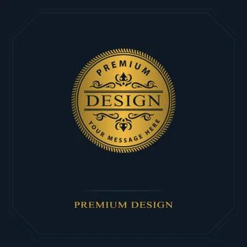 Monogram design elements, graceful template. Calligraphic elegant line art   Illustrazione stock