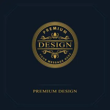 Monogram design elements, graceful template. Calligraphic elegant line art  Stock-Illustration