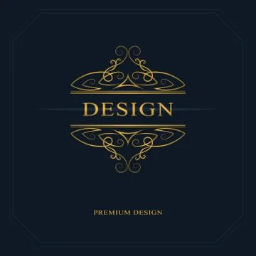Monogram design elements, graceful template. Calligraphic elegant line art   Stock-Illustration