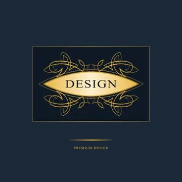 Monogram design elements, graceful template. Calligraphic elegant line art  Stock Illustration