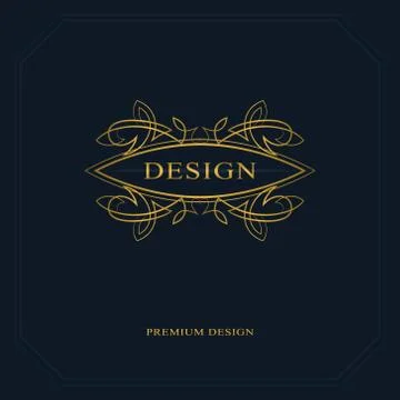 Monogram design elements, graceful template. Calligraphic elegant line art  Stock Illustration