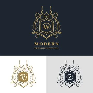 Monogram design elements, graceful template. Calligraphic elegant line art  Stock-Illustration