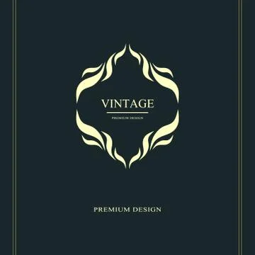 Monogram design elements, graceful template. Calligraphic elegant line art   Stock-Illustration