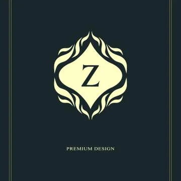 Monogram design elements, graceful template. Calligraphic elegant line art, Z 스톡 일러스트
