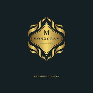 Monogram design elements, graceful template. Calligraphic elegant line art   Stock-Illustration