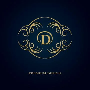 Monogram design elements, graceful template. Calligraphic elegant line art l 스톡 일러스트