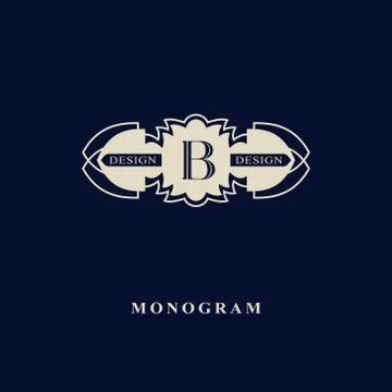 Monogram design elements, graceful template. Calligraphic elegant line art   스톡 일러스트