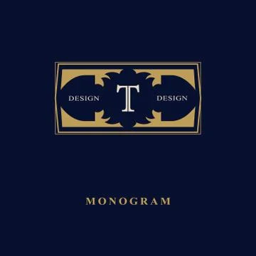 Monogram design elements, graceful template. Calligraphic elegant line art  Stock Illustration