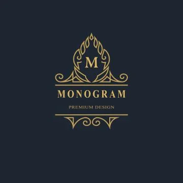 Monogram design elements, graceful template. Calligraphic elegant line art  Stock-Illustration