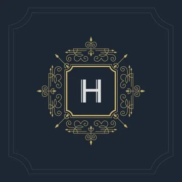 Monogram design elements, graceful template.logo design. Letter emblem H Stock-Illustration