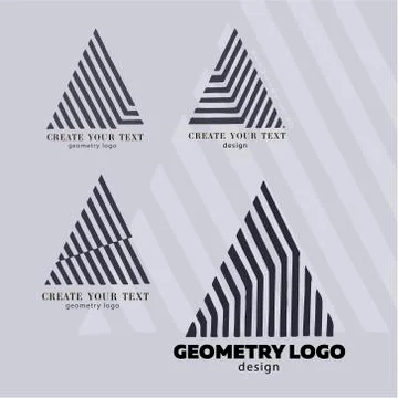 Monogram design elements modern triangle. Geomeric elegant logo design. Wood  Stock Illustration