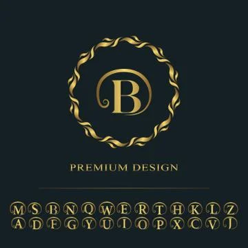Monogram design, graceful template. Calligraphic elegant line art logo design Stock-Illustration