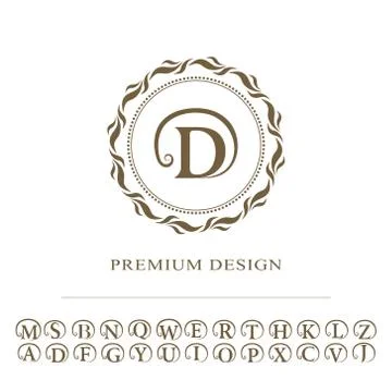 Monogram design, graceful template. Calligraphic elegant line art logo design Illustrazione stock