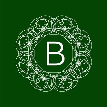 Monogram Design Simple Monogram Design Template on Green Background Copyri... Stock Photos