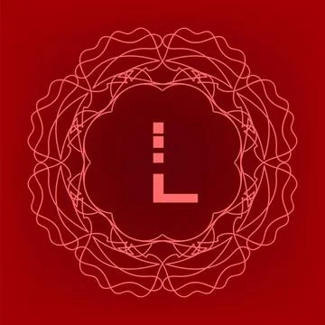 Monogram Design Simple Monogram L Design Template on Red Background Copyri... Stock Photos