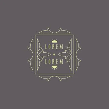 Monogram Design Template with Crown. Vector Illustration Stock Illustration