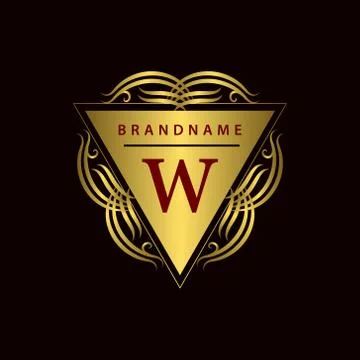 Monogram design template. Elegant gold logo sing W Stock-Illustration
