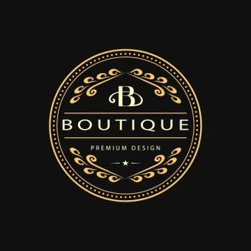 Monogram design template. Elegant gold logo sing B Stock-Illustration