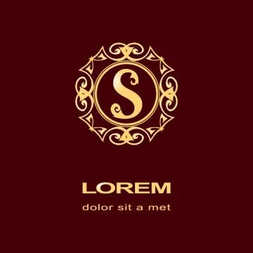 Monogram design template. Elegant gold logo sing S Stock-Illustration
