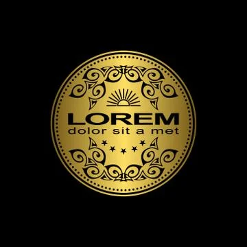 Monogram design template. Elegant gold logo sing  Stock-Illustration