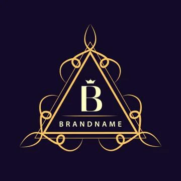 Monogram design template. Elegant line art logo B Stock-Illustration