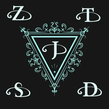 Monogram design template. Elegant line art logo Z, T, J, S, D Stock-Illustration