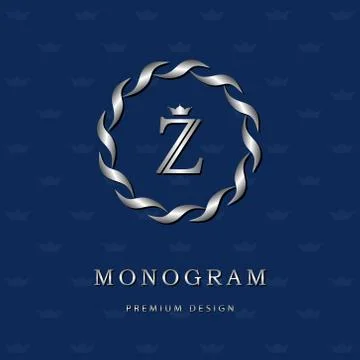 Monogram design template. Elegant line art logo Z Stock-Illustration