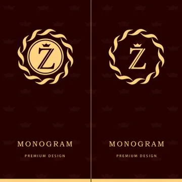 Monogram design template. Elegant line art logo Z Stock-Illustration