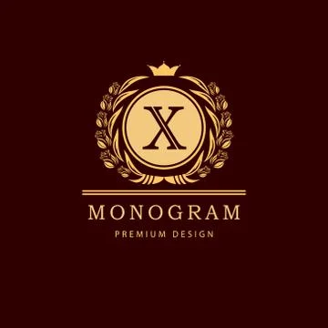Monogram design template. Elegant line art logo X Stock-Illustration