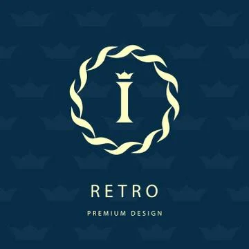 Monogram design template. Elegant line art logo I Stock-Illustration