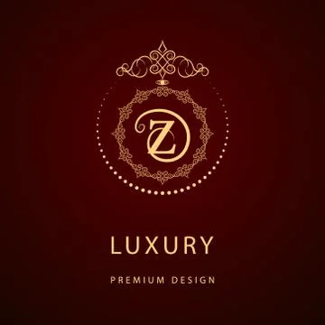 Monogram design template. Elegant line art logo Z Stock-Illustration