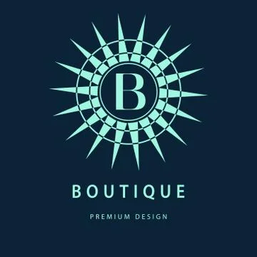 Monogram design template. Elegant logo sing B Illustrazione stock