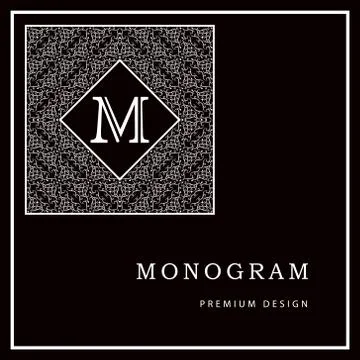 Monogram design template. Elegant logo sing M Stock Illustration
