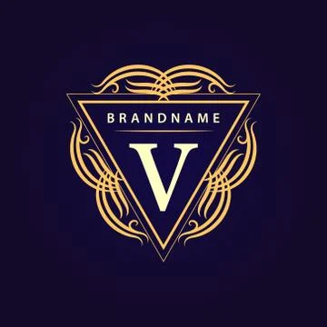 Monogram design template. Elegant logo sing V Stock-Illustration
