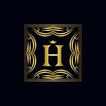 Monogram design template. Elegant logo sing H Illustrazione stock